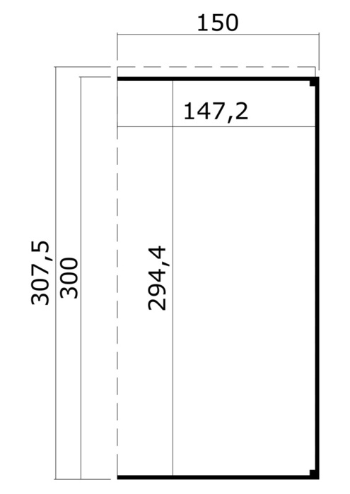 Skärmtak t/förråd 300 x 150 cm 4,5 m² Lasita Maja